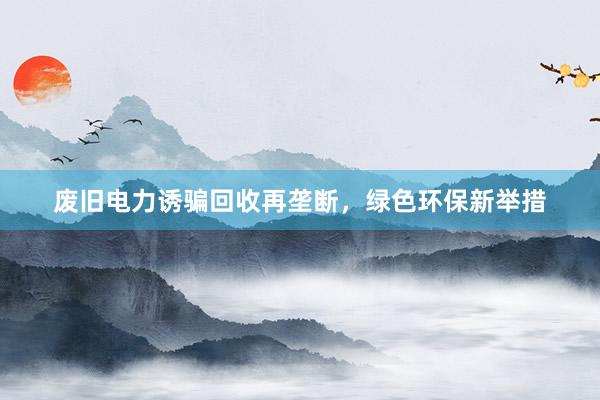 废旧电力诱骗回收再垄断，绿色环保新举措